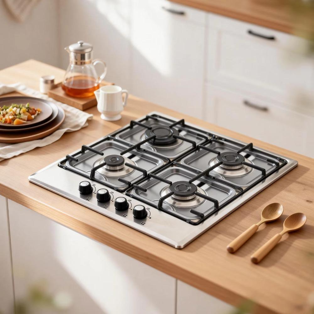 Stain-resistant Square Gas Stove Drip Oil Pan Stainless Steel Gas Range Top Protector  Kitchen