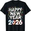 Happy New Year 2026 Sparkle for Unisex TShirt High Quality Cotton Crewneck Regular Short Sleeve Fashion Printed Tshirt Tops