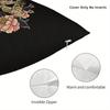 Double-Sided Japanese Style Tiger Pink Floral Pillowcase - Modern Decorative Cushion Cover With Zipper, Machine Washable