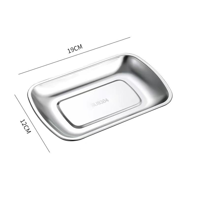 

Прямоугольные подносы из нержавеющей стали для хранения, антипригарные блюда для торта, десерта, закусок, барбекю, стейка, тарелка для еды, кухонные принадлежности