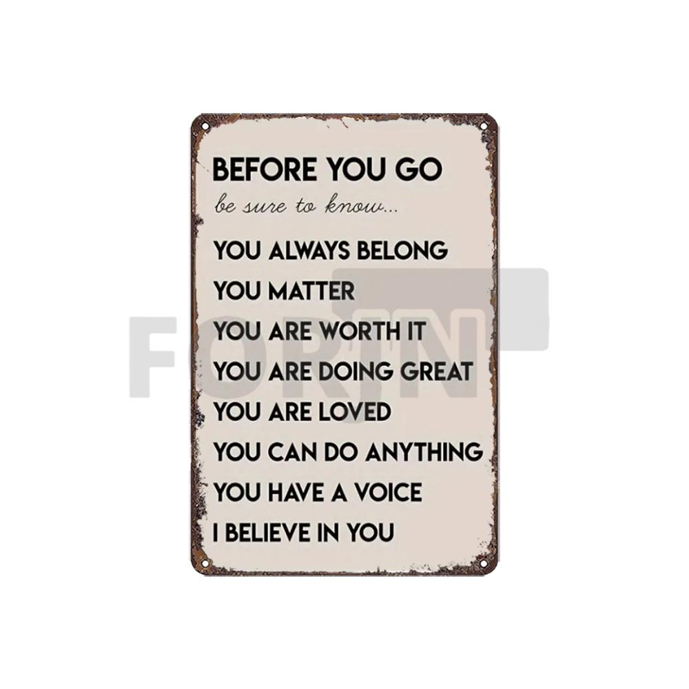 Placa de Metal com Frases Inspiradoras - 10 Regras de Ouro - 7 Regras da Vida - Notas de Sucesso - Pôster em Inglês para Decoração de Parede de Escritório de Empresa