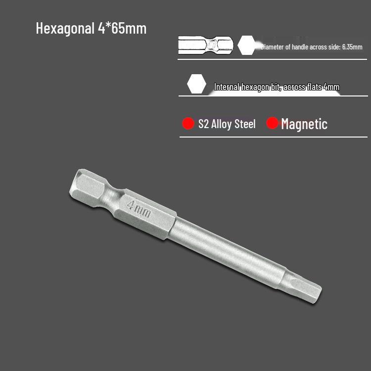 S2 Air Impact Hex Socket Bit Set, Pneumatic & Electric Screwdriver, 1/4 Strong Magnetic