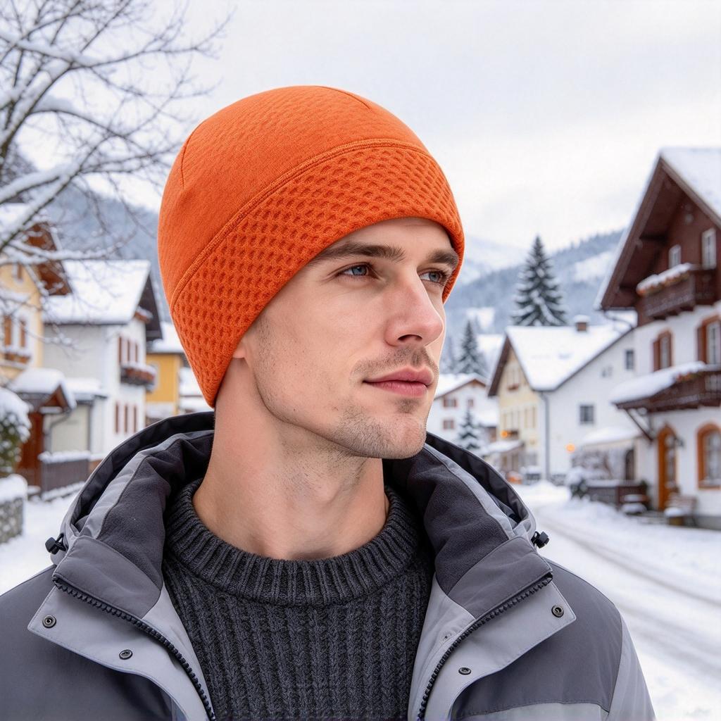 Winter with Ear Covers Lined Warm Windproof Cycling Hat for Skiing Running Outdoor