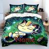 3Pc Personalization Name Custom Pokemon Pixels Printed Cartoon Bedding Set 1 Quilt Cover 2 Pillowcase Gifts For Kids And Adults