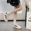 Little White Shoes Women's 2025 New Fashion Sports and Leisure Lace-up Flat-bottomed Versatile Thick-soled Color Matching Comfortable Board Shoes