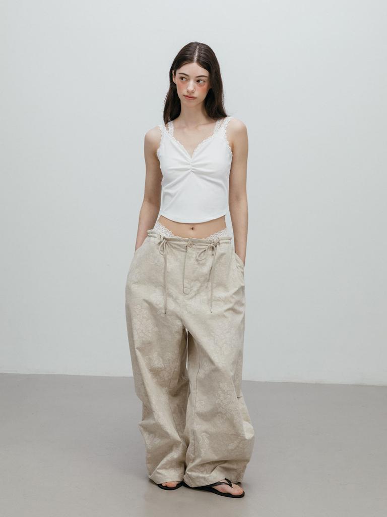 MOIFAIRE Flower Wide Pants / Beige