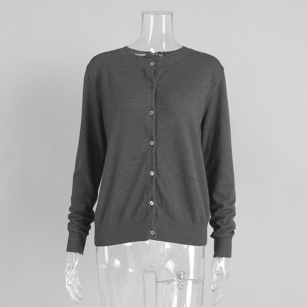 European-American High Neck Knit Sweater Cardigan Set for Spring/Autumn 2026 - Women's Long Sleeve Top + Cardigan