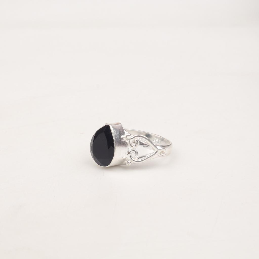 Natural Black Onyx Gemstone 925 Sterling Silver Jewelry Handmade Stylish Ring RR-46-4