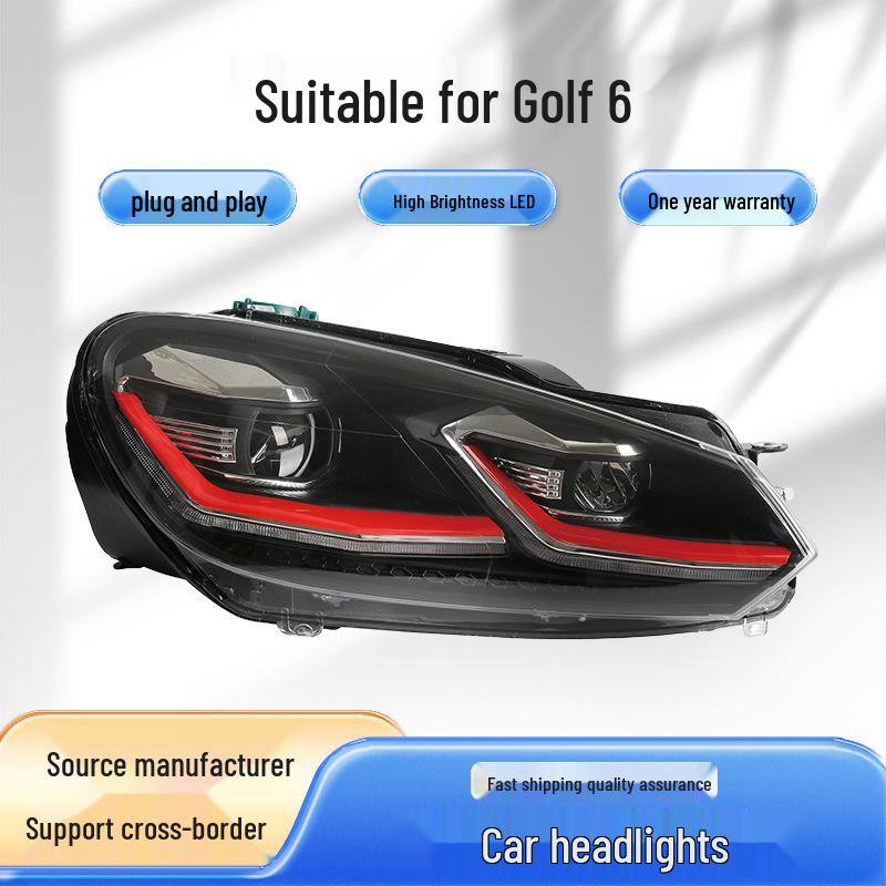 Compatible with 09-13 Volkswagen Golf 6 LED Headlight Assembly with Daytime Running Lights