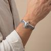 Vintage Stainless Steel Wide Open Cuff Bracelet for Men Eagle Skull Cross Angel Wing Feather Bangle Gothic Jewelry Gifts