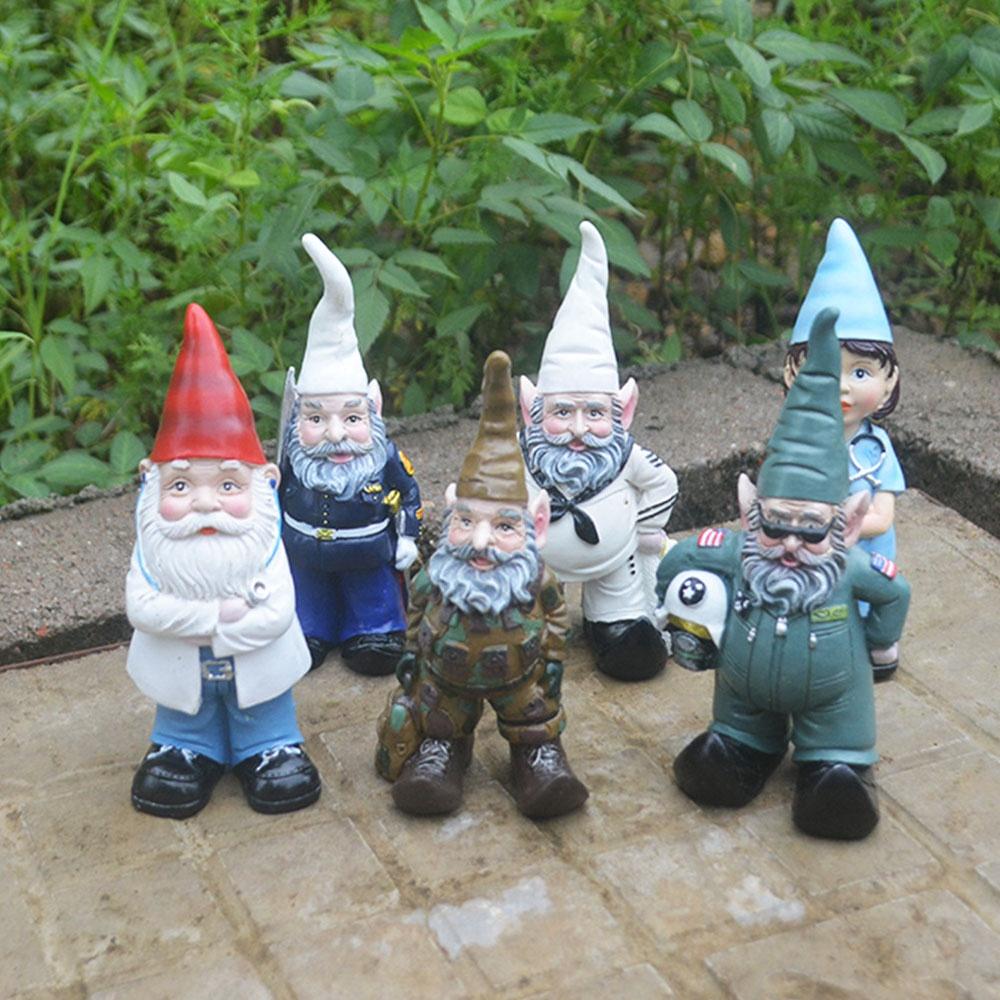 Creative Resin Gnome Elf Doctor Nurse Pilot Garden Ornament