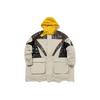 Li Ning Lockere Winter Drei-in-Eins Daunenjacke Damen Oberbekleidung Gelb Grau AWBQ006-2