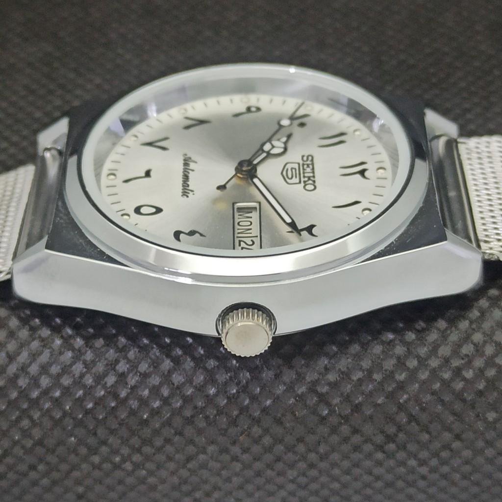 ODNOWIONY zabytkowy zegarek SEIKO 5 AUTO 6349A JAPOŃSKI męski arabski srebrny a298954-2 Seikoa298954
