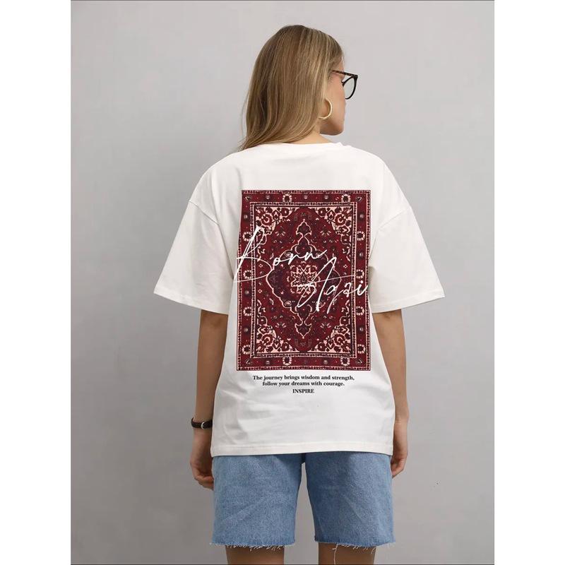 Trendy Oversized Retro Chic Short-Sleeve Top: European & American Style