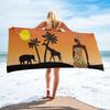 African Woman Beach Towel Bathroom Quick Dry Desert Geometric Sunblock Artworks Exotic Adult Towel for Yoga Camping Gym Hotel