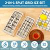 2-lagers 36-facks Isbitsform i Rostfritt Stål Avtagbar Metallisk Isbitsformare med Frigöringshandtag Rostfri Kök Frysform