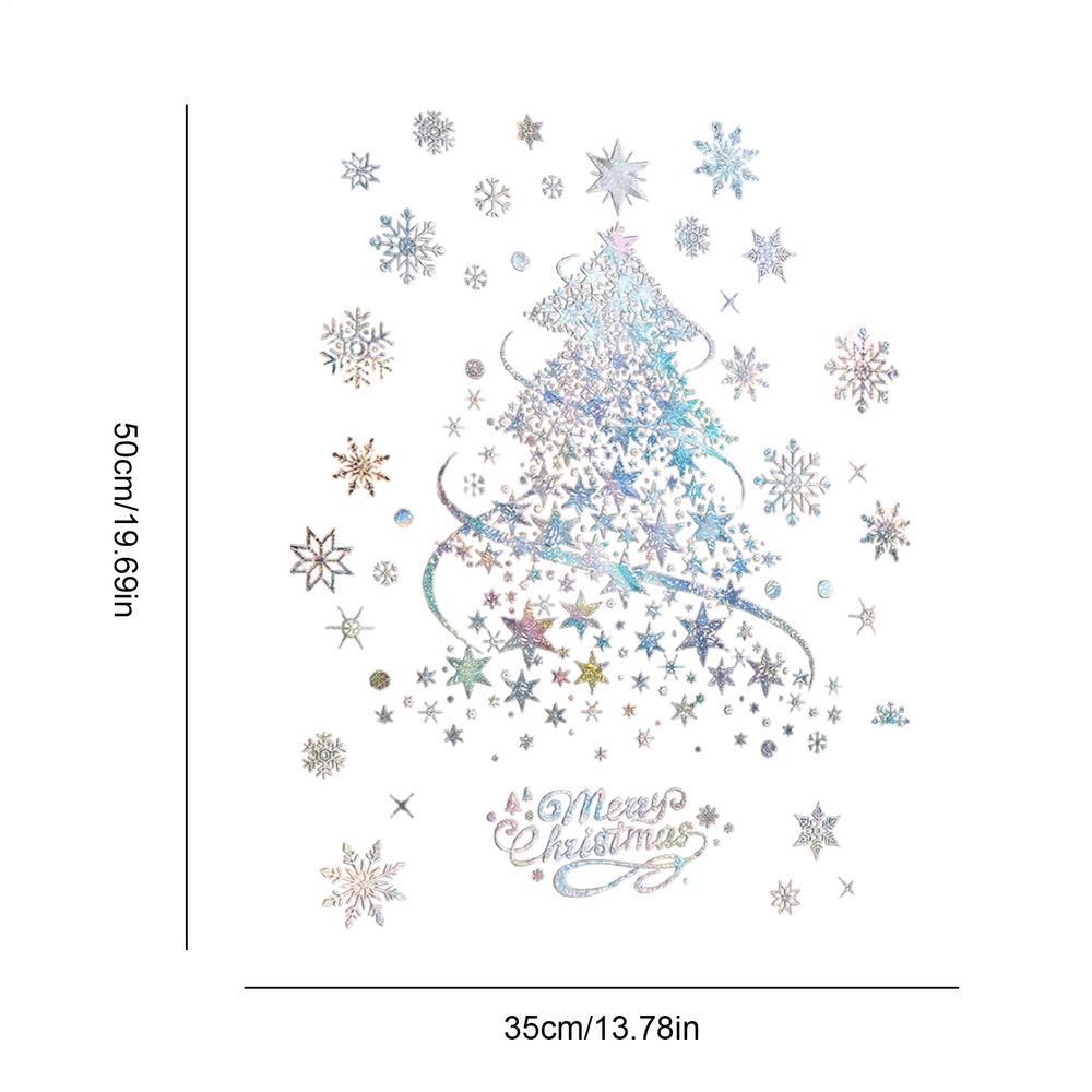 Christmas Window Clings 2 Sheets Party Decals 13.7 X 19.6 Inch Static Christmas Tree Holiday Window Clings For Home Party Glass