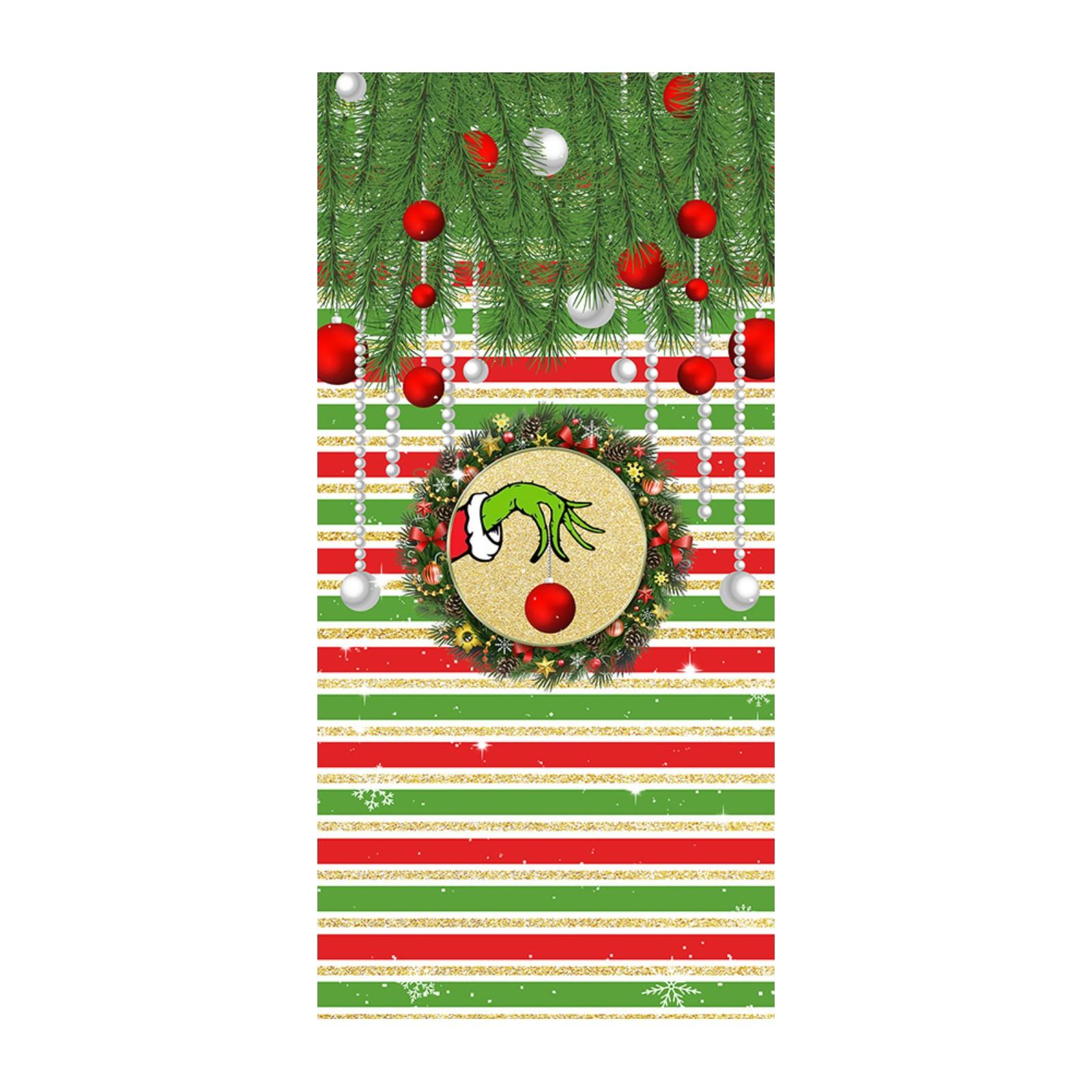 

Рождественская дверь Ширина полиэфирной ткани Рождественские и новогодние украшения Рождественская дверная занавеска Рождественское украшение 180*90 см One Size