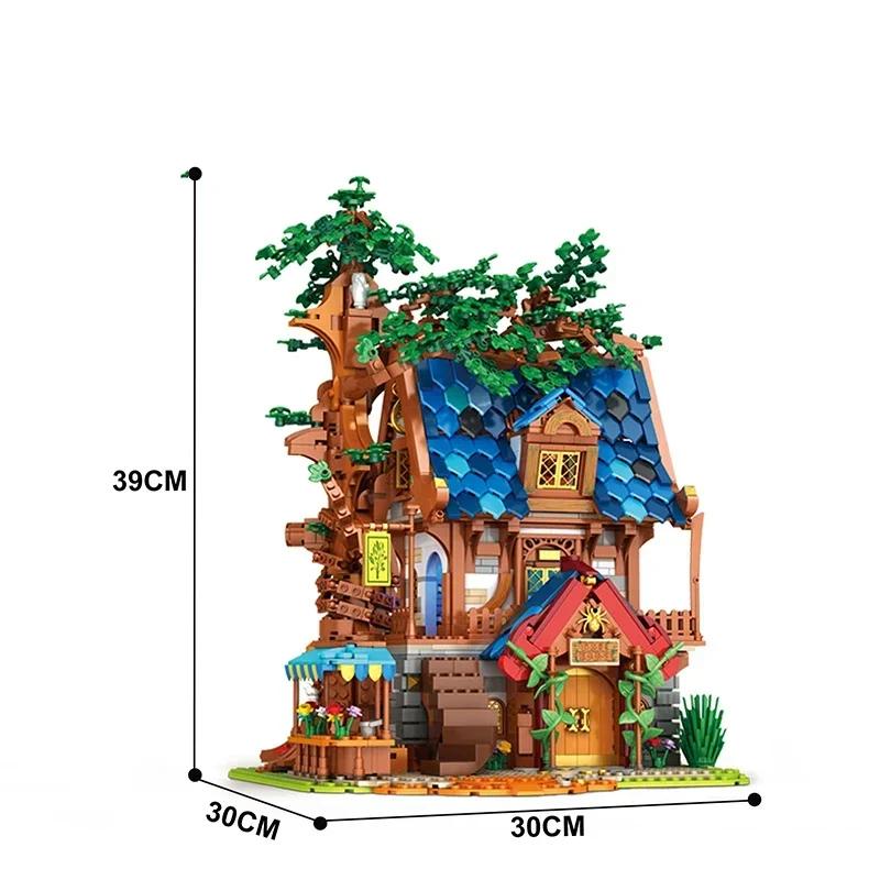 Non-Toxic 2566Pcs Tree House Building Blocks Medieval European City Street View Series Moc Model Bricks Toys For Children'S Birthday Gifts