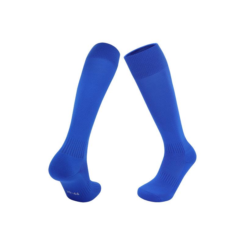 Dünne einfarbige professionelle Fußballsocken für Erwachsene, atmungsaktiv, stoßdämpfend, hohe Socke, Kampf socken, Frottee-Boden, Trainingssocken