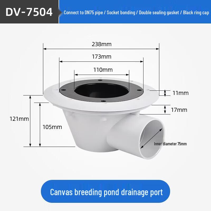 Jundingying DV-7504 Canvas Pool Drain Port