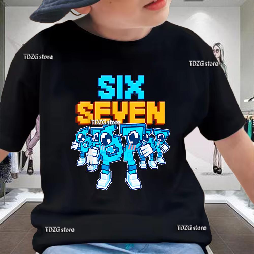 Summer Funny Six Seven 67 Digit Print Children's T-Shirt Casual Cotton Boys Short Sleeve Fashion Comfortable Kids Sport Clothes
