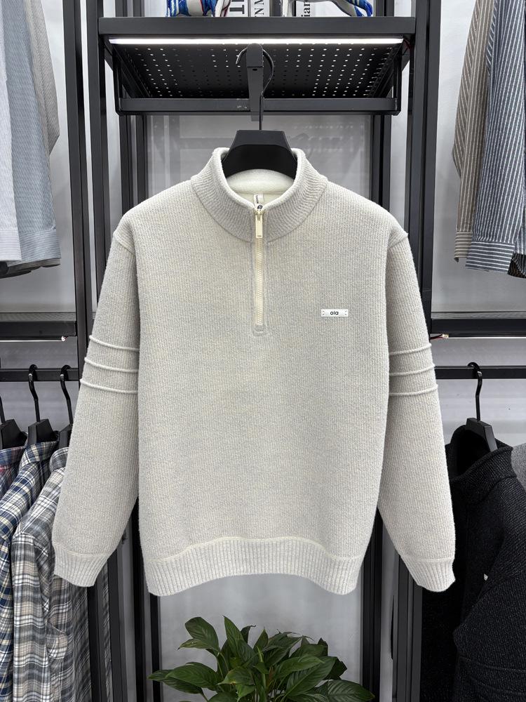 Men's Bestseller Velvet Zipper Sweater - Trendy Stand Collar Knitwear