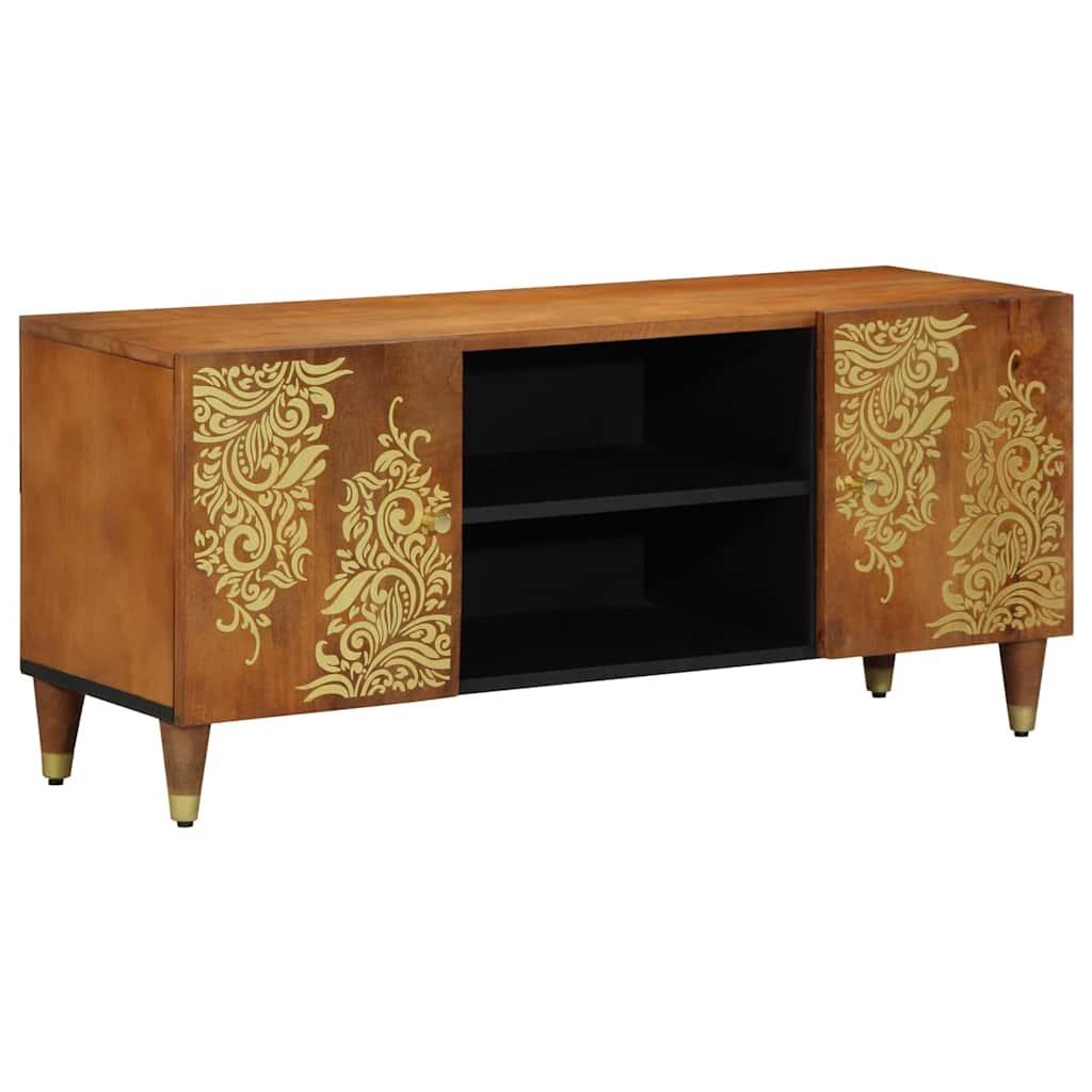 TV Cabinet with Door Honey Brown 105 x 33 x 46 cm Solid Mango Wood