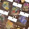 10 Sheets Transparent Flower Sticker PET Vintage Craft Sticker for Notebook Handbook Decoration