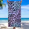 Pastelllila Leopardendruck Strandtuch Holografischer Tierdruck Schnelltrocknendes Saugfähiges Handtuch