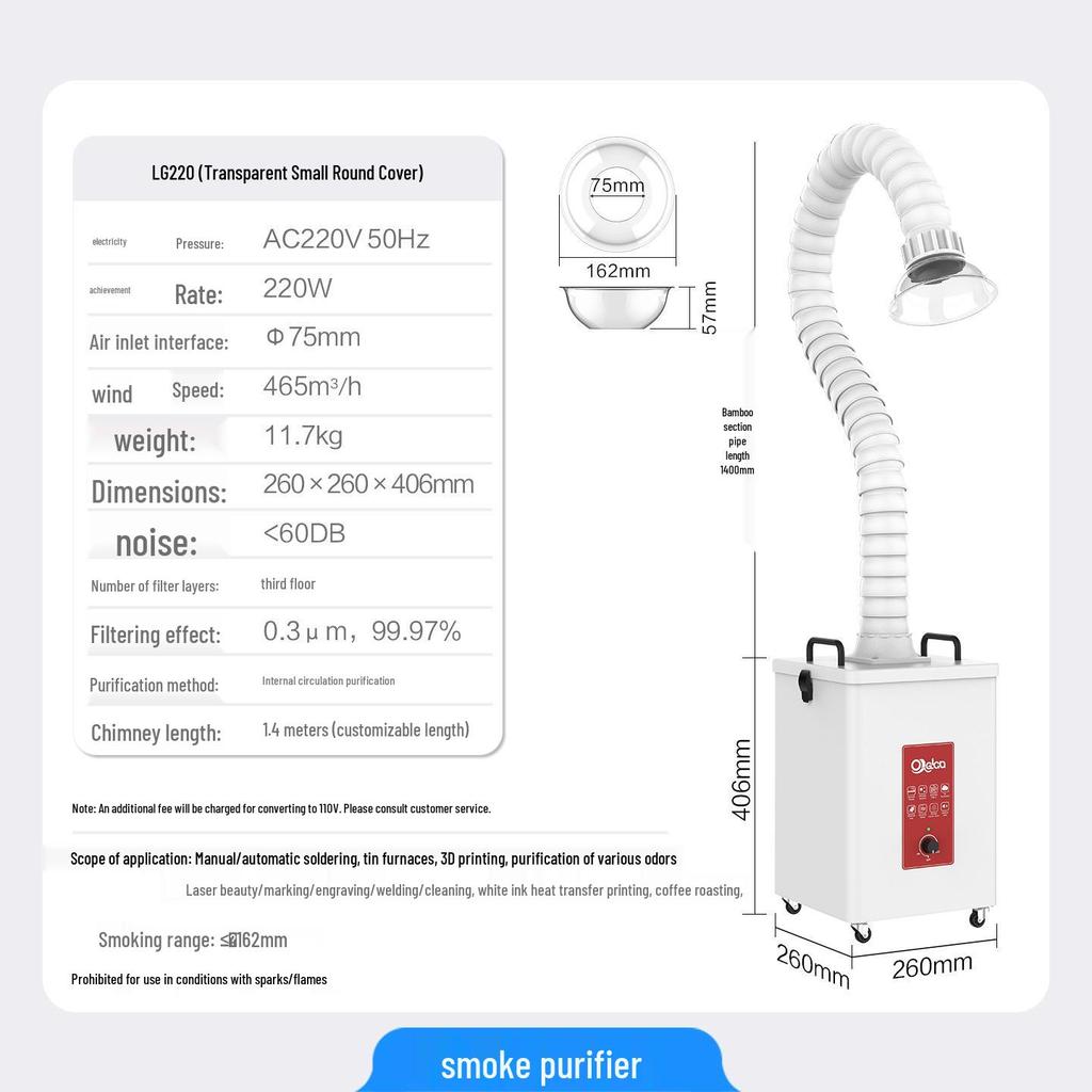 Laser Fume Purifier & Smoke Extractor for Soldering, 3D Printing, Engraving, and Cutting