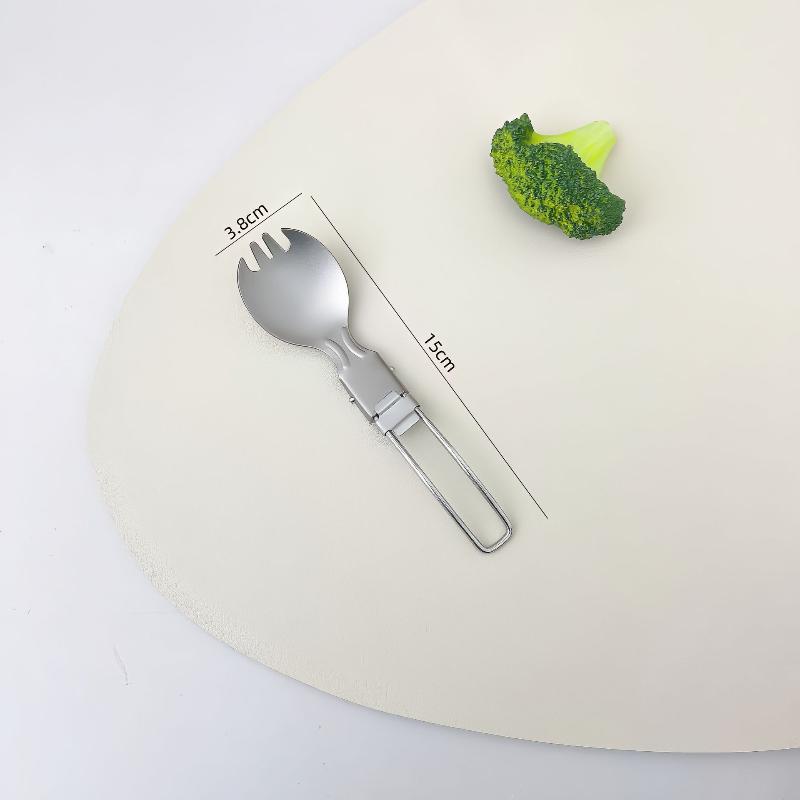 Pure Titanium Folding Spork Fork Knife Outdoor Camping Hiking Backpacking Dinner Spork Utensil Tableware Fork Spoon E