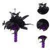 Artificial Rose Flowers Black Leaves Dark Wedding Ornament Twig Goth Flower Bouquet for Theme Party