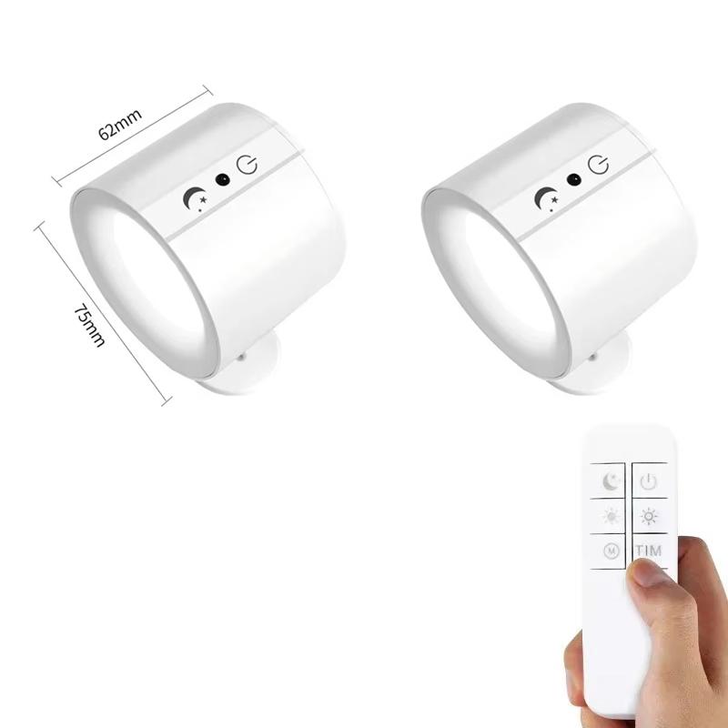 1/2 PCS 360° RotationLED Wall Lamp Rechargeable Magnetic Wireless USB Touch Home Bedroom Bedside RoomDecor Reading Wall Lights