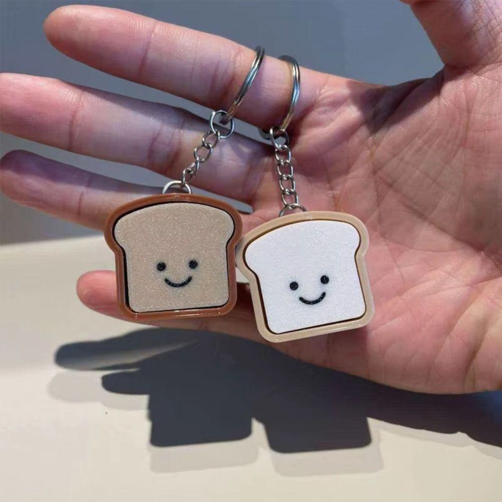 Finger Press Toast Keyboard Clicker Sensory Toy Finger Clicker Toy Bread Fidget Keychain ADHD ASMR