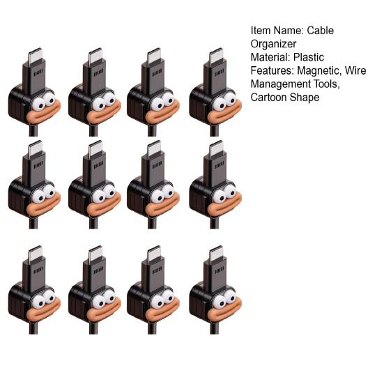 6/12Pcs Cartoon Magnetic Cable Organizer Clip Self-adhesive Home Office Desk Phone Charging Data Cord Holder Keeper Power Wire Management Clamp