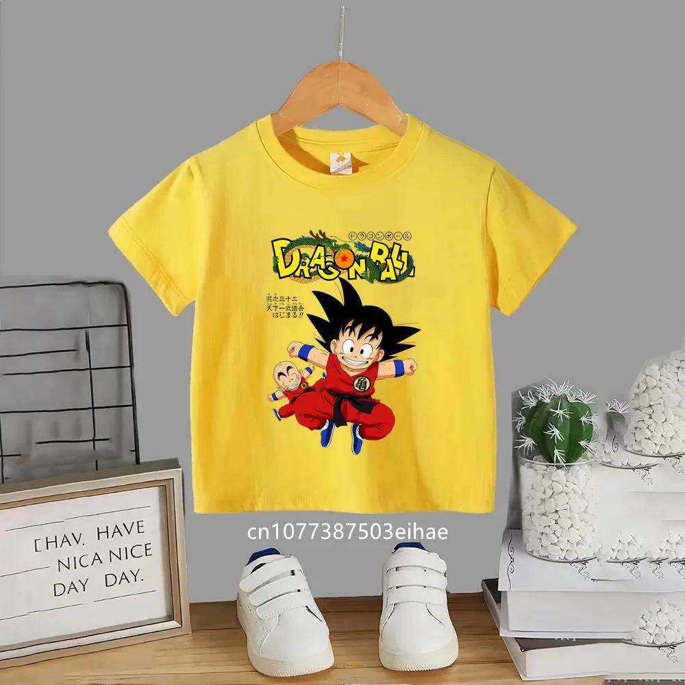 Anime Dragon Ball Super Saiyan God Goku Kids T Shirt 2026 New Summer Short Sleeve Casual Tee Stylish Children Clothing for Daily
