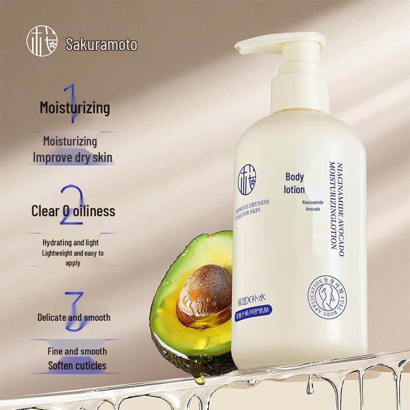 Sakura Skin Niacinamide Avocado Hydrating Lotion for Nourishing and Smoothing Fine Skin