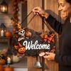 Halloween Wooden Door Hanger with and Bell | Festive Wall Decor for Party Celebrations