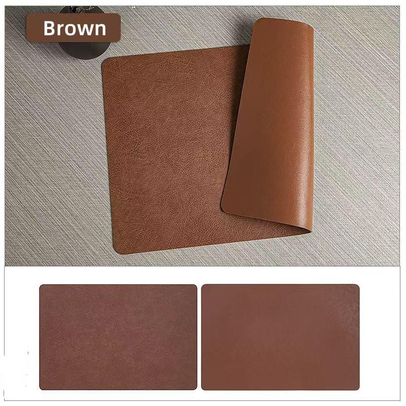 Square Imitation Faux Leather Kitchen Dining Table Insulation Placemat,Restaurant Decoration Insulation Table Mat 1/4/6pcs