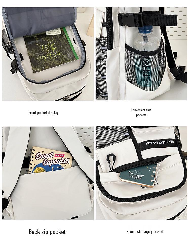 2025 Rucksack für Schüler im koreanischen und japanischen Stil - Rückenstütze, vielseitig, großes Fassungsvermögen, trendiges und schlichtes Design für die Mittelschule