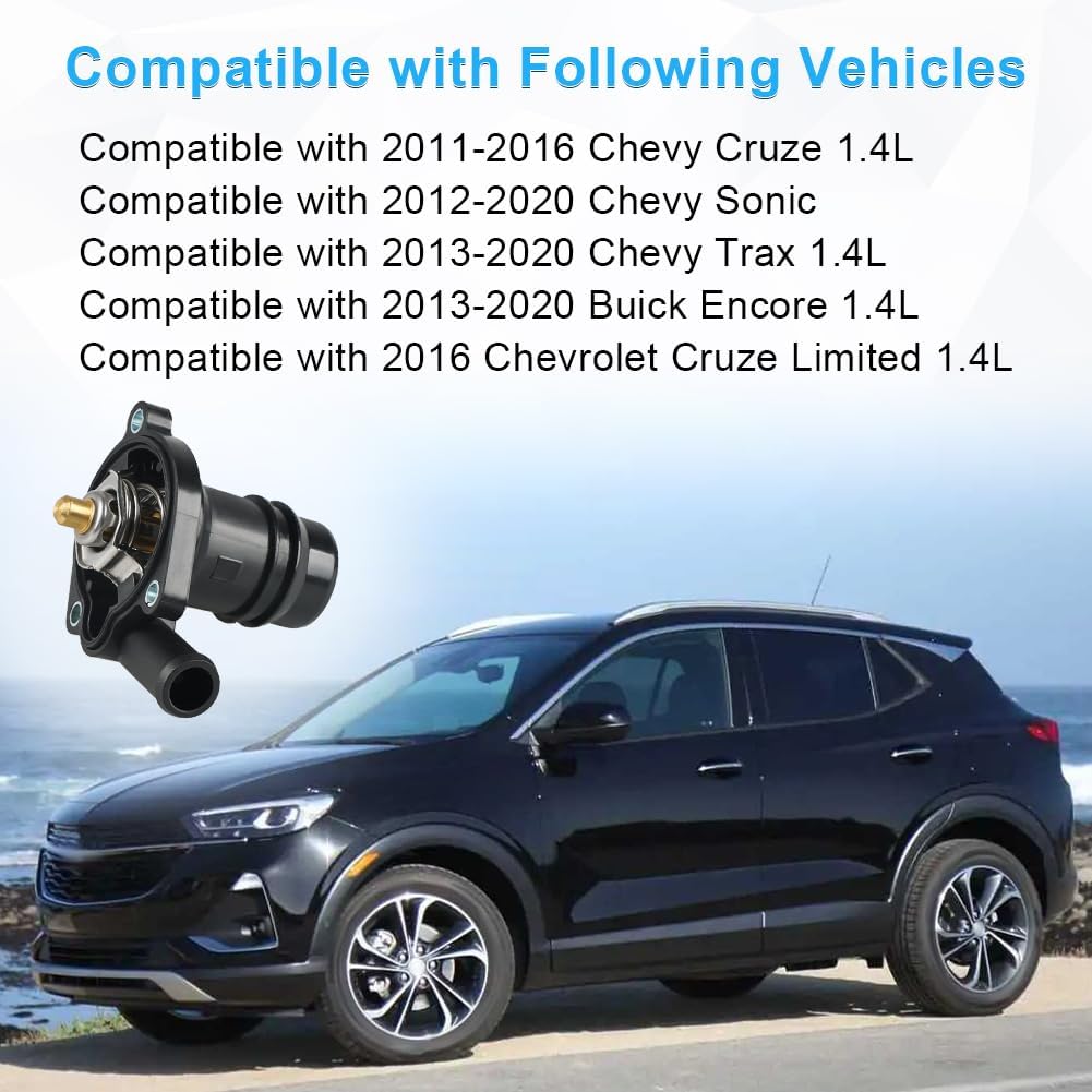 55565336 Engine Coolant Thermostat Housing Assembly Compatible With 2011-2016 Chevy Cruze Limited 1.4L Replace OEM 55565336 55579010 902-808