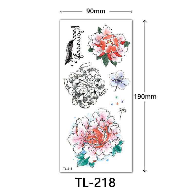 Flower Tattoo Stickers, Color Sketch Tattoo Stickers, English Letters, Wedding Photography Tattoo