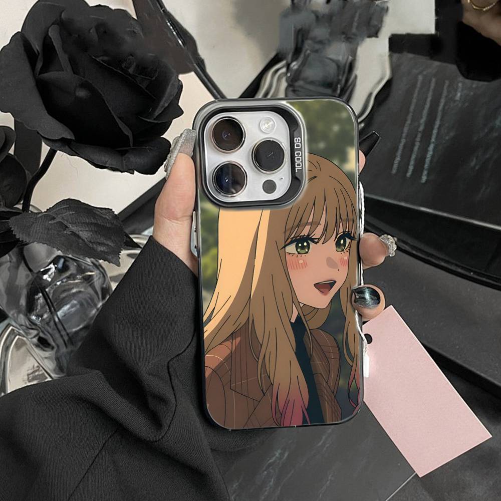 J-Darling Marin Kitagawa Colorful Silver Phone Case For IPhone 16 17 15 14 12 13 Pro Max Black Color Shockproof Cover