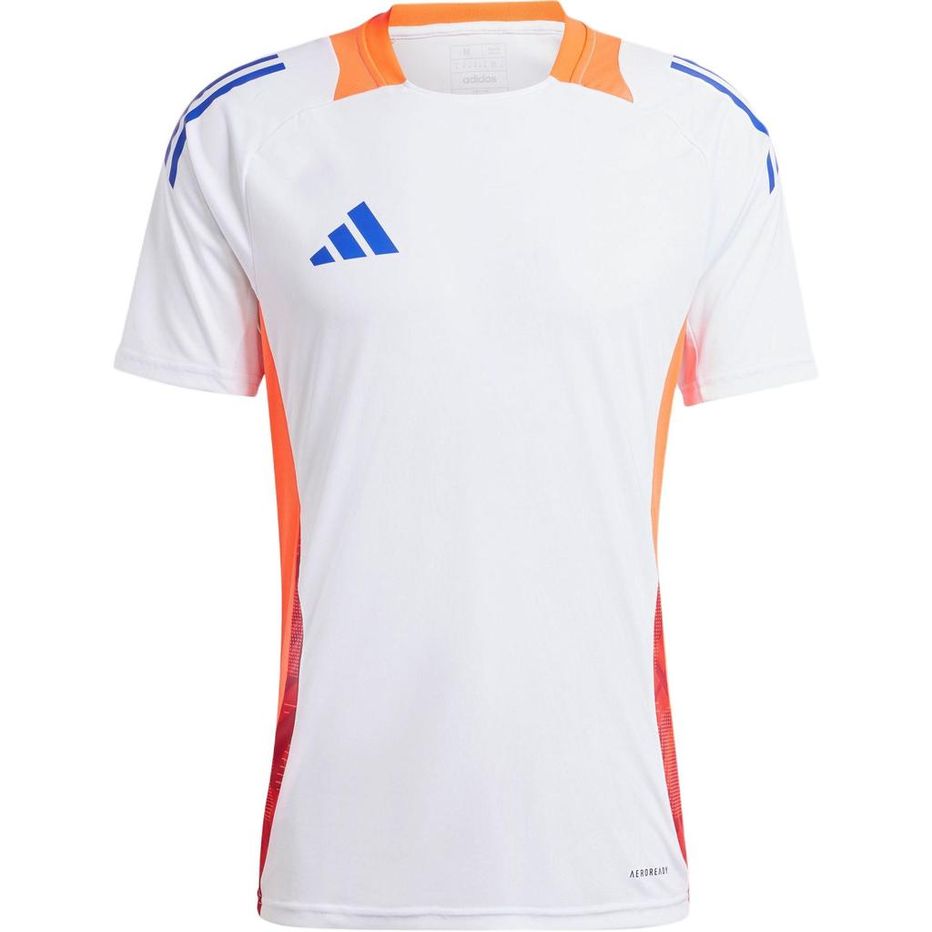 Adidas Tiro 24 Competition Training Striped Logo Print Slim-Fit Crew Neck Short Sleeve Soccer Jersey Unisex Tops White JF4194