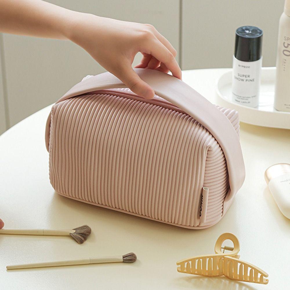 PU Leather Toiletry Storage Case Large Capacity Bathroom Storage Bag  Travel Accessories