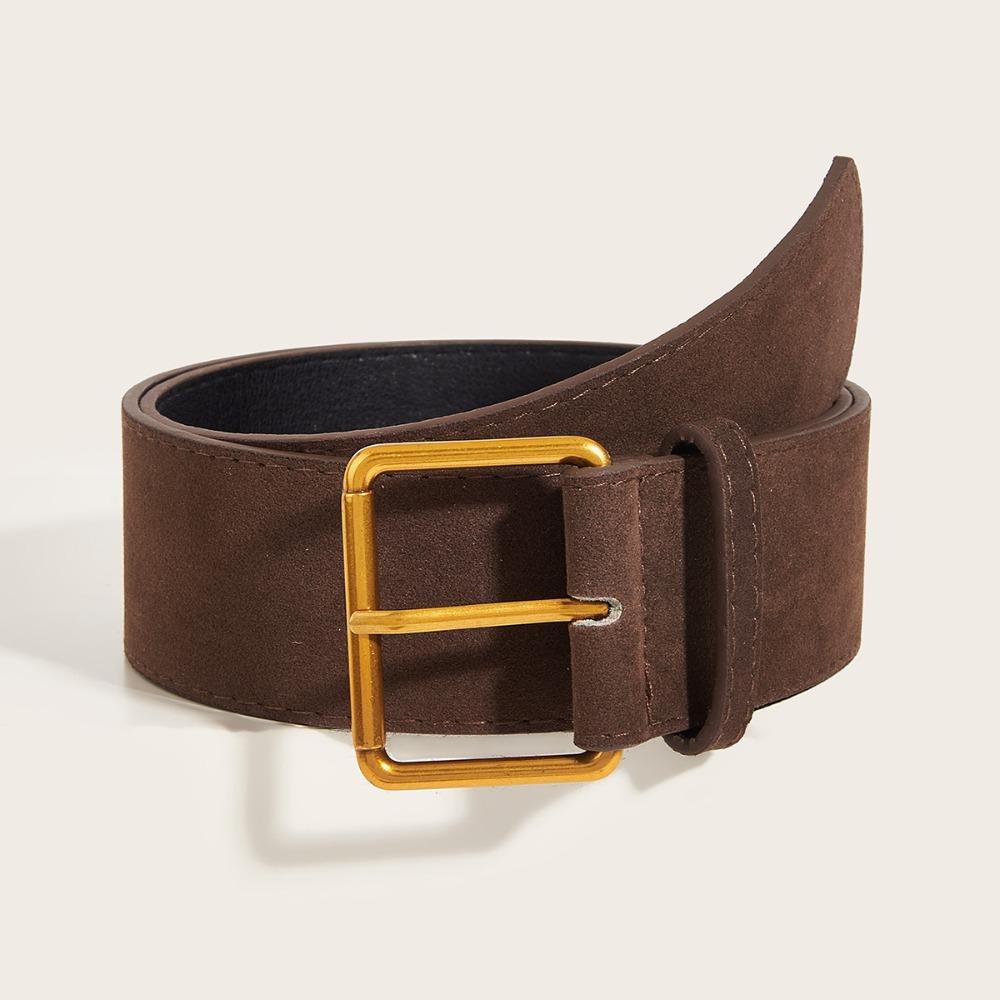 Trendy Pin Buckle Waistband Luxury Design Business Waist Strap Retro Trouser Dress Belts  For Women