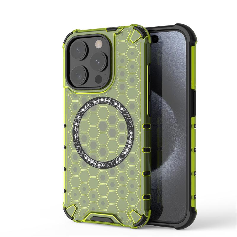 Applicable iPhone17Pro max 2-in-1 heat dissipation protective case Apple 16 honeycomb magnetic suction anti-drop mobile phone case