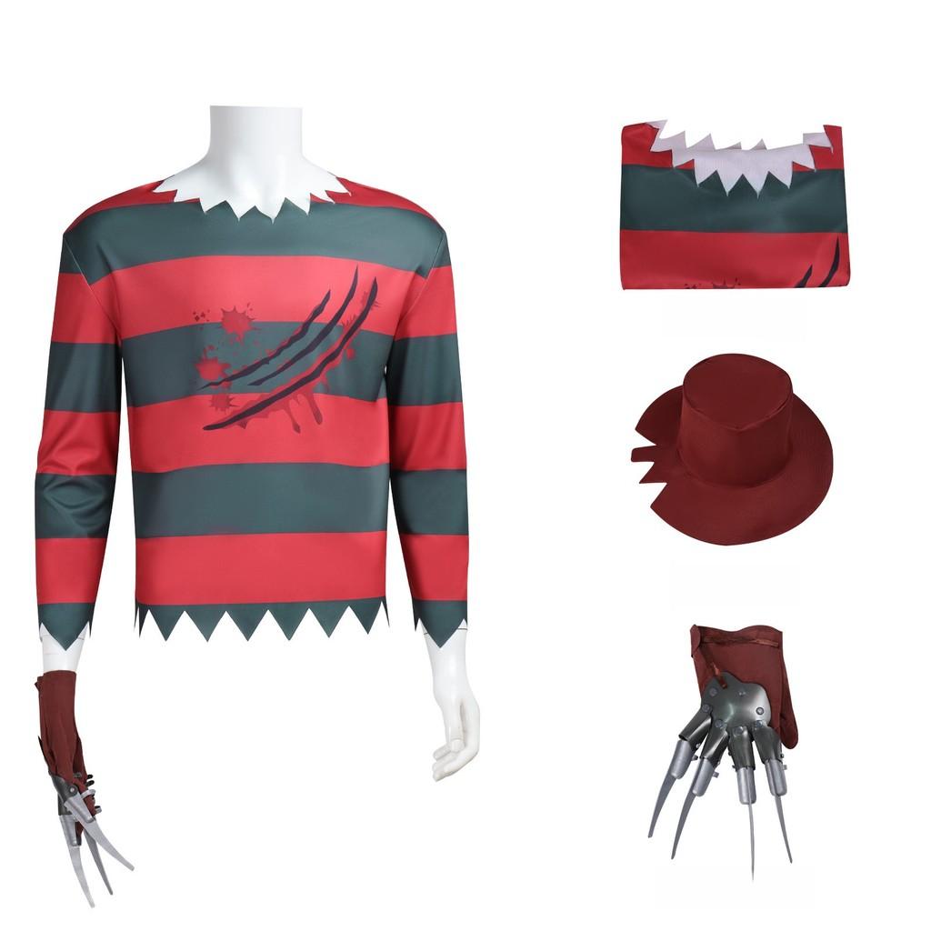A Nightmare On Elm Street Freddy Krueger Cosplay Costume For Halloween Dress Up