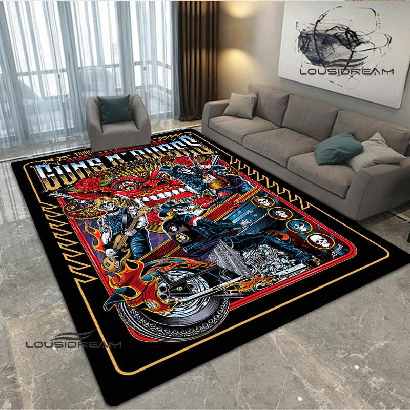 Guns n'roses band retro print carpet fashion home decoration non -slip carpet photography propsmal area rug birthday gift